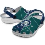 Seattle Mariners Geometric Background Crocs Best selling