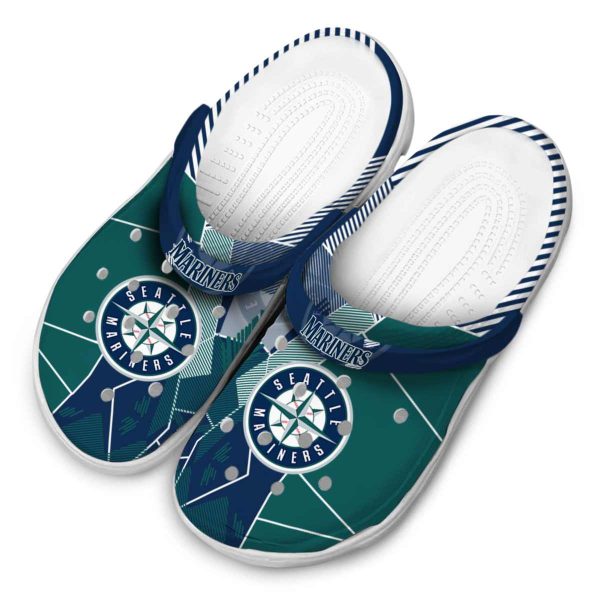 Seattle Mariners Geometric Background Crocs Trendy