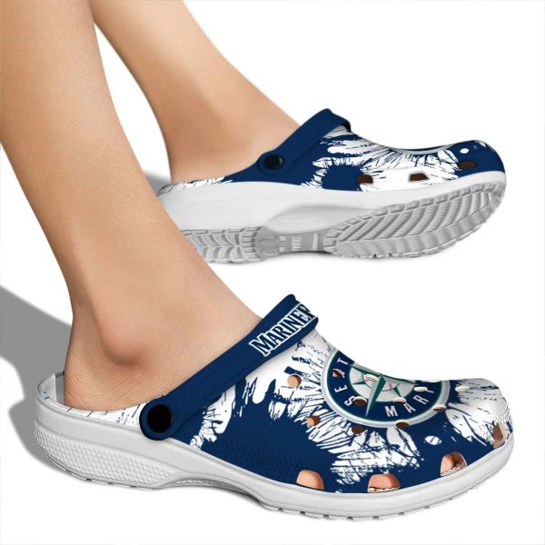 Seattle Mariners Splatter Graphics Crocs High quality