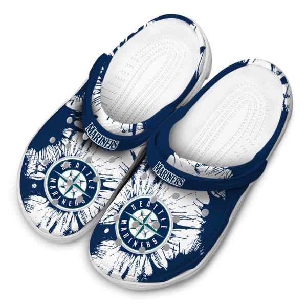 Seattle Mariners Splatter Graphics Crocs Trendy