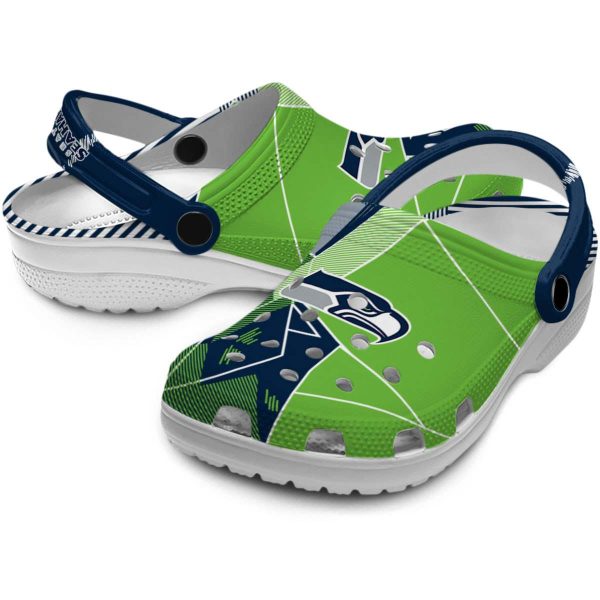Seattle Seahawks Geometric Background Crocs Latest Model