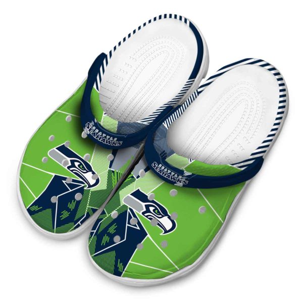 Seattle Seahawks Geometric Background Crocs Trendy