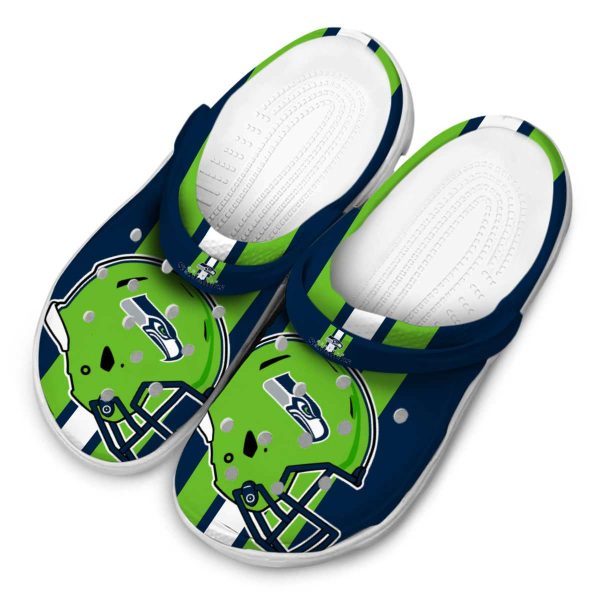 Seattle Seahawks Helmet Stripes Crocs Trendy