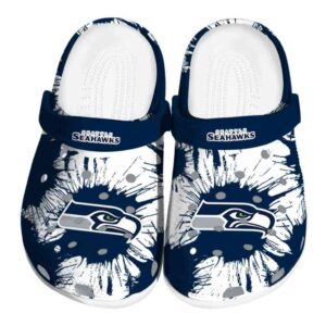 Seattle Seahawks Splatter Graphics Crocs Best selling