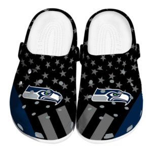 Seattle Seahawks Stellar Stripes Theme Crocs Best selling