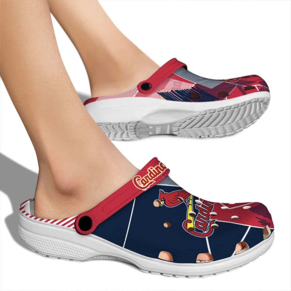St Louis Cardinals Geometric Background Crocs High quality