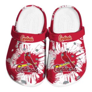 St Louis Cardinals Splatter Graphics Crocs Best selling