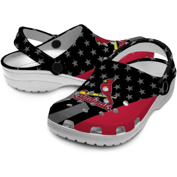 St Louis Cardinals Stellar Stripes Theme Crocs Latest Model