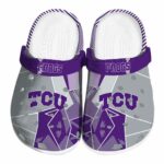 TCU Horned Frogs Geometric Background Crocs Best selling