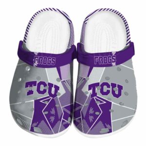 TCU Horned Frogs Geometric Background Crocs Best selling