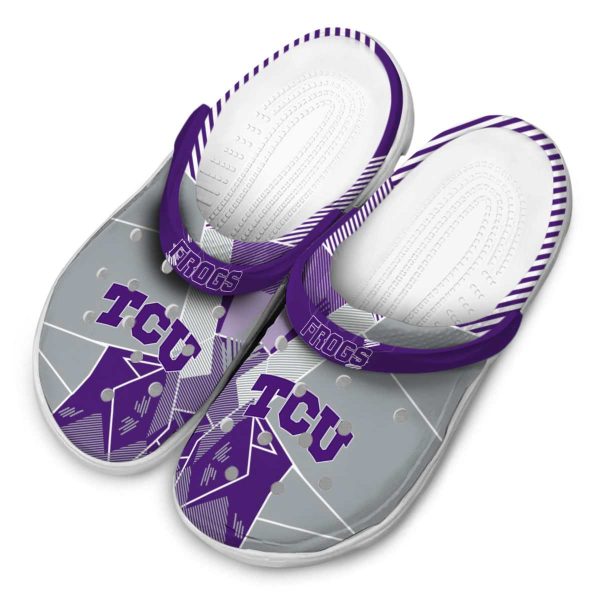 TCU Horned Frogs Geometric Background Crocs Trendy