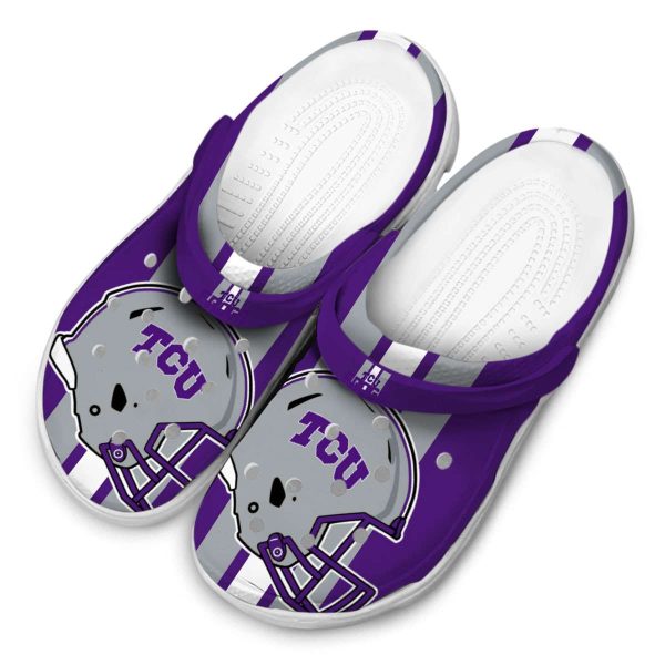 TCU Horned Frogs Helmet Stripes Crocs Trendy