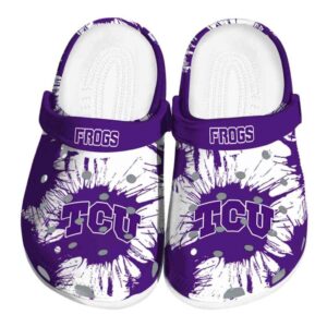 TCU Horned Frogs Splatter Graphics Crocs Best selling