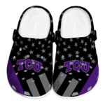 TCU Horned Frogs Stellar Stripes Theme Crocs Best selling