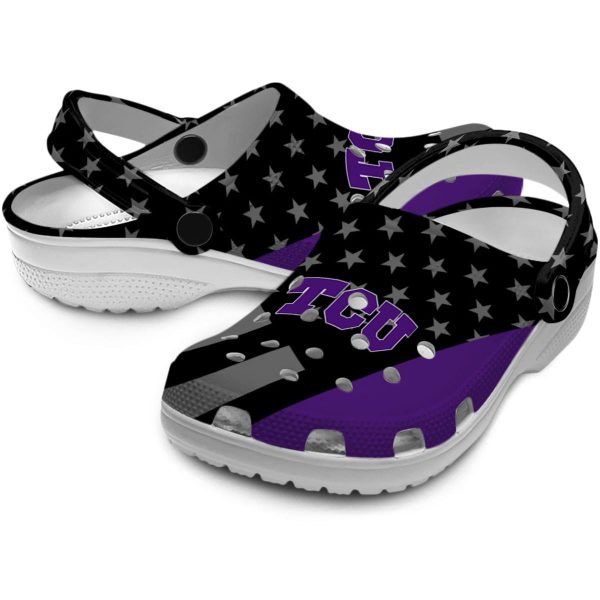 TCU Horned Frogs Stellar Stripes Theme Crocs Latest Model