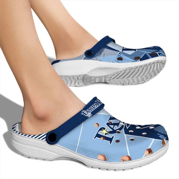 Tampa Bay Rays Geometric Background Crocs High quality
