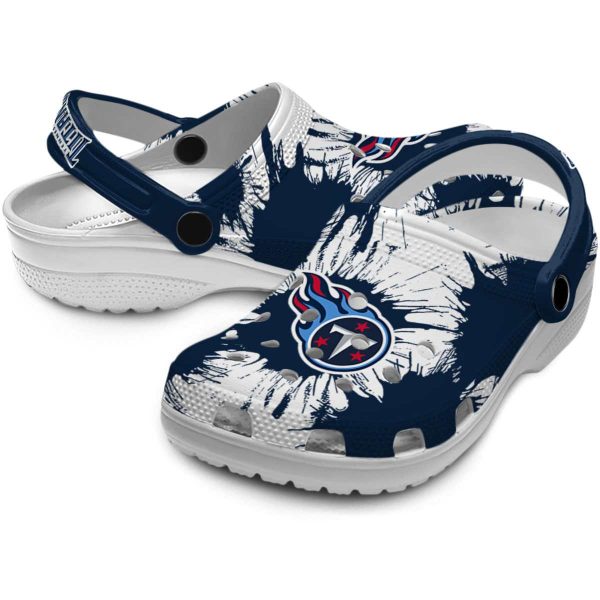 Tennessee Titans Splatter Graphics Crocs Latest Model