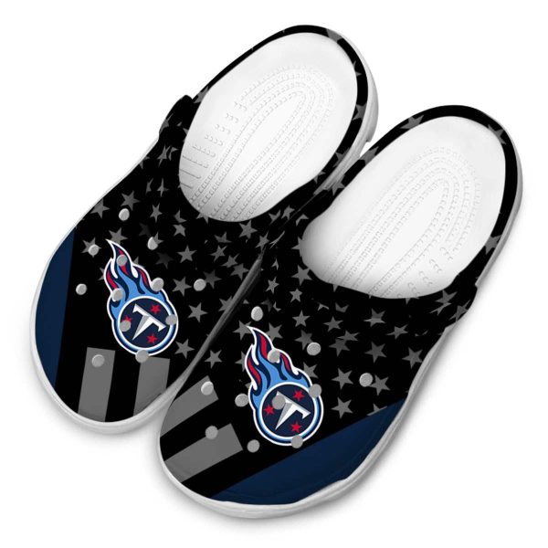 Tennessee Titans Stellar Stripes Theme Crocs Trendy