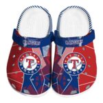 Texas Rangers Geometric Background Crocs Best selling