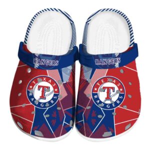 Texas Rangers Geometric Background Crocs Best selling