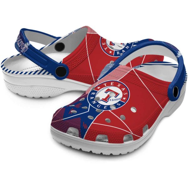 Texas Rangers Geometric Background Crocs Latest Model