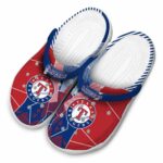Texas Rangers Geometric Background Crocs Best selling
