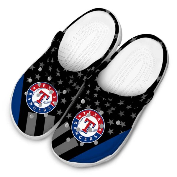 Texas Rangers Stellar Stripes Theme Crocs Trendy