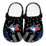 Toronto Blue Jays Stellar Stripes Theme Crocs Best selling