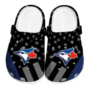 Toronto Blue Jays Stellar Stripes Theme Crocs Best selling