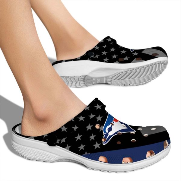 Toronto Blue Jays Stellar Stripes Theme Crocs High quality