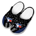 Toronto Blue Jays Stellar Stripes Theme Crocs Best selling
