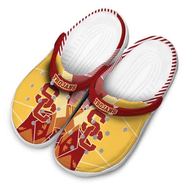 USC Trojans Geometric Background Crocs Trendy
