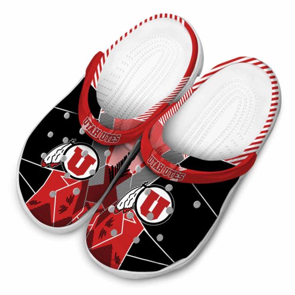 Utah Utes Geometric Background Crocs Trendy