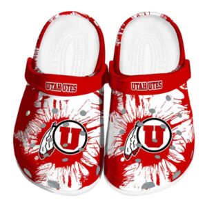 Utah Utes Splatter Graphics Crocs Best selling