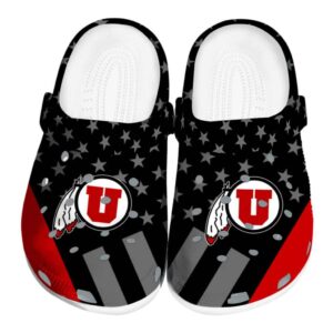 Utah Utes Stellar Stripes Theme Crocs Best selling
