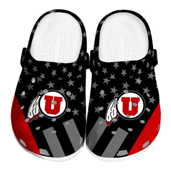 Utah Utes Stellar Stripes Theme Crocs Best selling