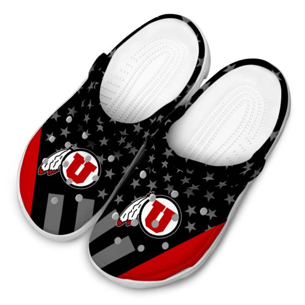 Utah Utes Stellar Stripes Theme Crocs Trendy