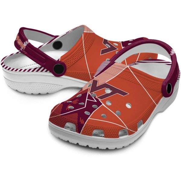 Virginia Tech Hokies Geometric Background Crocs Latest Model
