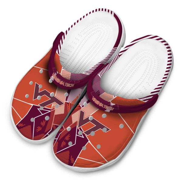 Virginia Tech Hokies Geometric Background Crocs Trendy