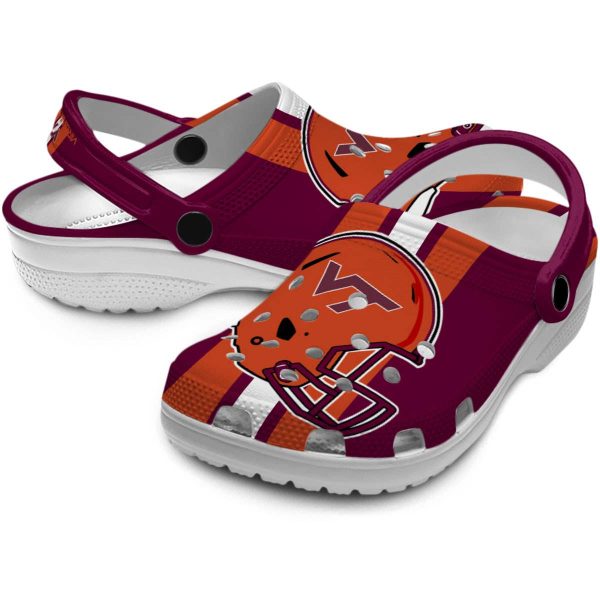 Virginia Tech Hokies Helmet Stripes Crocs Latest Model