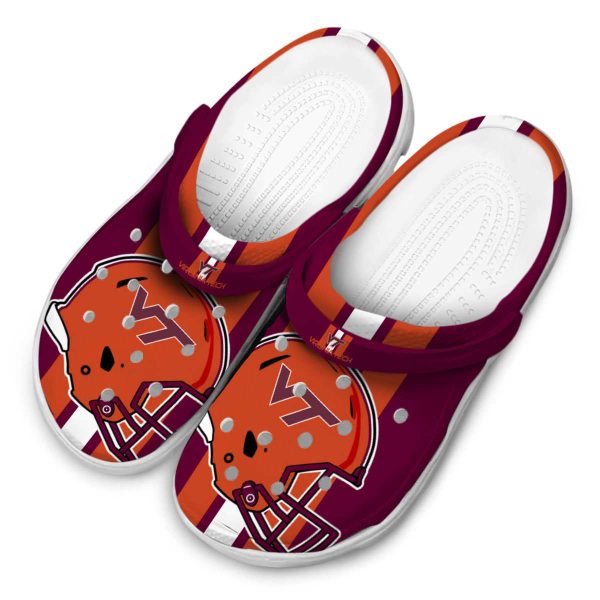 Virginia Tech Hokies Helmet Stripes Crocs Trendy