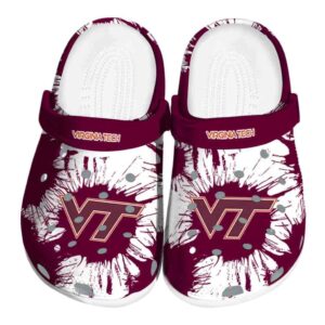 Virginia Tech Hokies Splatter Graphics Crocs Best selling