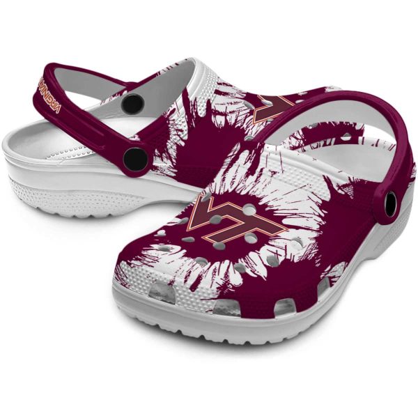 Virginia Tech Hokies Splatter Graphics Crocs Latest Model