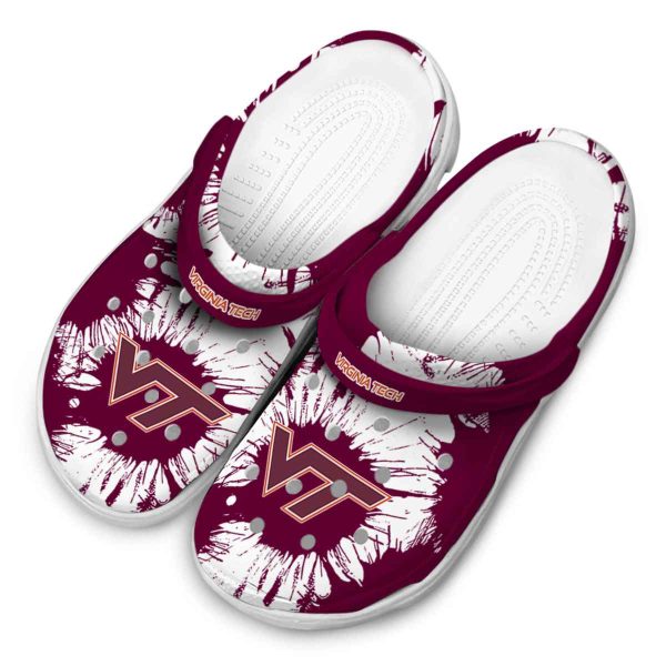 Virginia Tech Hokies Splatter Graphics Crocs Trendy