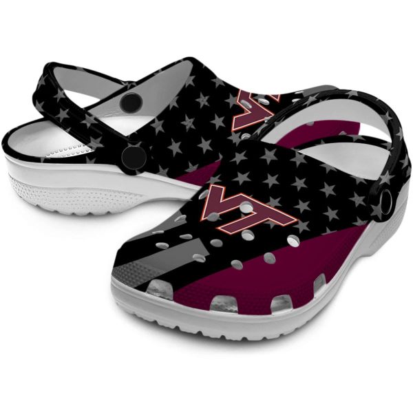 Virginia Tech Hokies Stellar Stripes Theme Crocs Latest Model