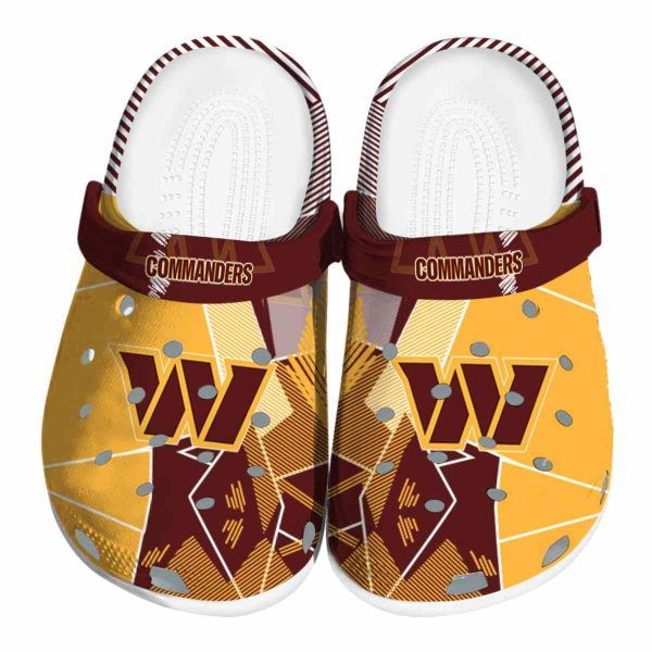 Washington Commanders Geometric Background Crocs Best selling