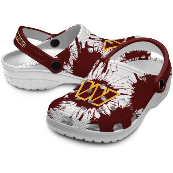 Washington Commanders Splatter Graphics Crocs Latest Model