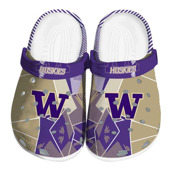 Washington Huskies Geometric Background Crocs Best selling