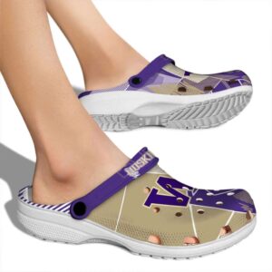 Washington Huskies Geometric Background Crocs High quality