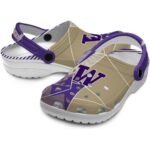 Washington Huskies Geometric Background Crocs Best selling